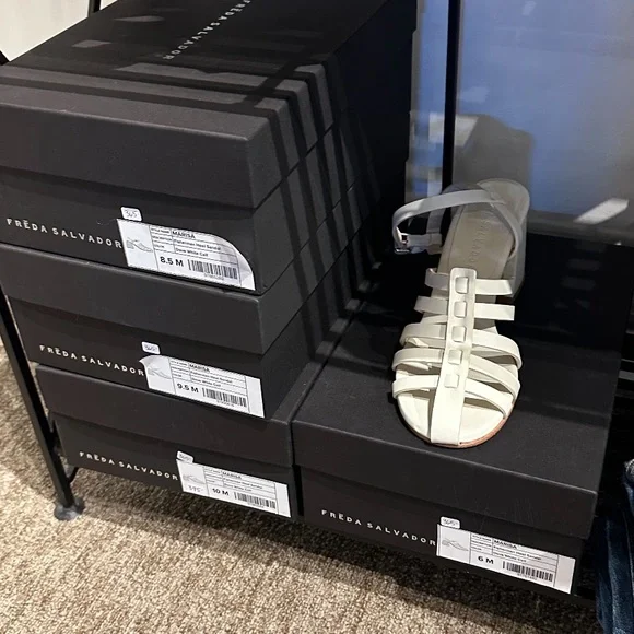 New! Freda Salvador Marisa Fisherman Sandal, Dove White - Picture 3 of 6